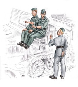 German driver and personel for.Sd.Kfz.