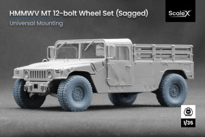 HMMWV MT - 12-Bolt Weighted Wheel Set with Universal Mounting (3D-Printed)