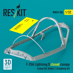 F-35 A Lightning II - Closed Canopy Frame (3D-Printed / for Italeri and Academy Kits)