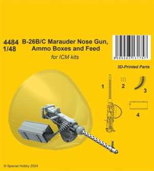 B-26B/C Marauder Nose Gun, Ammo Boxes And Feed (For ICM Kits)