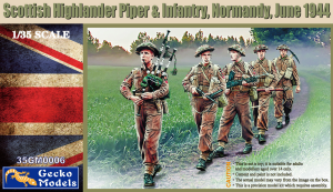 Scottish Highlander Piper & Infantry, Normandy,June 1944