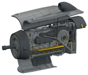 Bf 109G-10 engine Eduard