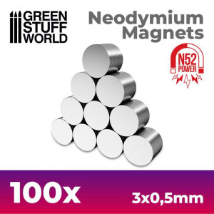 Neodymium Magnets 3x0,5mm - 100 units (N52)