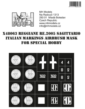 Reggiane Re.2005 Sagittario Italian Markings airbrush mask
