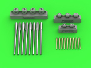 Uzbrojenie pancernika Dunkerque / Strasbourg – lufy 330mm (8 szt.), 130 mm (16 szt.) wraz z żywicznymi elementami do osadzenia luf (do modelu Hobby Boss)