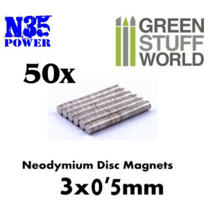 Neodymium Magnets 3x0,5mm - 50 units (N35) Set