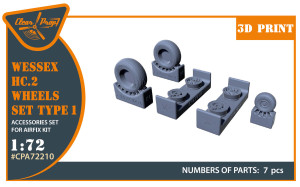 Westland Wessex HC.2 - Wheel Set Type 1 (for Airfix Kits / 3D-Printed)
