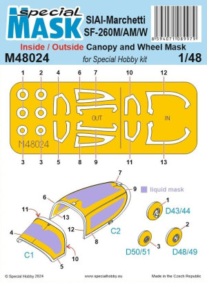 SIAI-Marchetti SF-260M/AM/W Inside/Outside Canopy And Wheel Mask (For Special Hobby Kit)