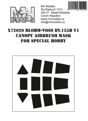 Blohm-Voss BV.155B V1 canopy airbrush mask