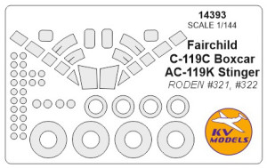 Fairchild C-119C Boxcar / AC-119K Stinger (RODEN) + wheels masks