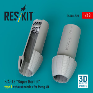 F/A-18 'Super Hornet' Type 1 Exhaust Nozzles For Meng Kit (3D Printed)