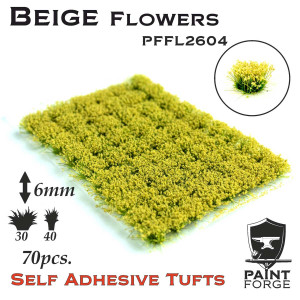 Beige Flowers 6mm