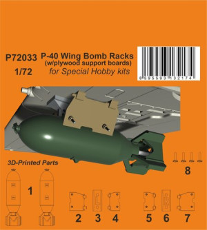 P-40 Wing Bomb Racks (With Plywood Support Boards) (For Special Hobby)