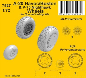 Douglas A-20 Havoc / Boston & P-70 Nighthawk - Wheels (for Special Hobby Kits)
