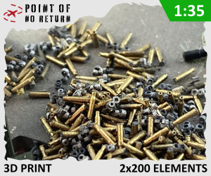 Worn Ammo Tape Links and Shells for M2HB Browning 0.5"