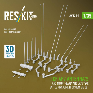 IDF AFV Antenna's and Mount + Early and Late Type Battle Managment System Big Set (3D Printed)