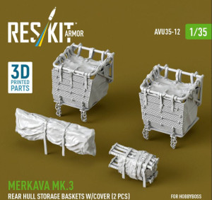Merkava Mk.3 - Rear Hull Storage Baskets with Cover (2 Pcs) (for Hobby Boss Kits / 3D-Printed)