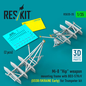Mil Mi-8 "Hip" - 3D-Printed Weapon Mounting Frame with BD3-57KrV - USSR / Ukraine Early (2 pcs / for Trumpeter Kits)