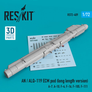 AN / ALQ-119 ECM Pod (Long Length Version) (A-7, A-10, F-4, F-16, F-105, F-111) (3D Printing)