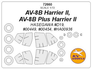 AV-8B Harrier II, AV-8B Plus Harrier II (HASEGAWA) + wheels masks