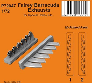 Fairey Barracuda - 3D-Printed Exhaust (for Special Hobby Kits)