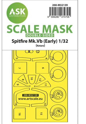 Supermarine Spitfire Mk.Vb - Double-Sided Express Fit and Self Adhesive Mask (for Kotare Kits)