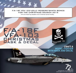 F/A-18F VFA-103 'Jolly Rogers' Santa Bones For The Christmas Season 2015 Mask & Decal (For Academy)