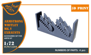 Armstrong Whitley Mk.V - Exhausts (for Airfix Kits / 3D-Printed)