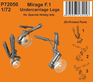 Dassault Mirage F.1 - Undercarriage Legs (for Special Hobby Kits / 3D-Printed)