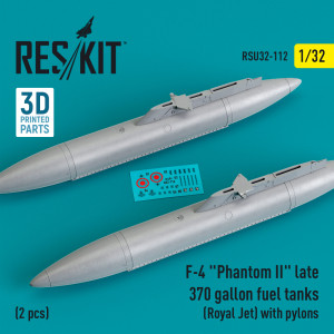 F-4 'Phantom II' Late 370 Gallon Fuel Tanks (Royal Jet) With Pylons (2 pcs)