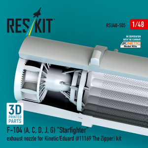 F-104 (A, C, D, J, G) 'Starfighter' Exhaust Nozzle For Kinetic/Eduard (#11169 The Zipper) Kit (3D Printed)