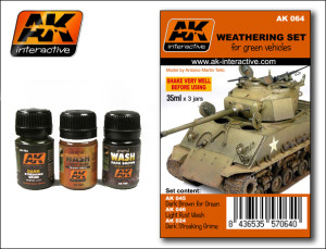 AK 064 Weathering Green Vehicles Set