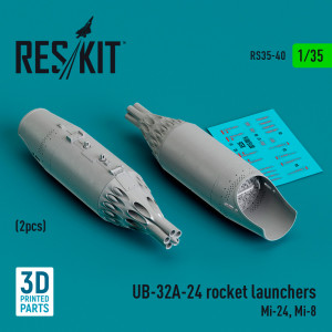 UB-32A-24 Rocket Launchers (2pcs) (Mi-24, Mi-8) (3D Printed)