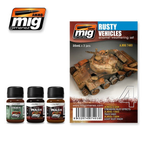 A.MIG 7403 Rusty Vehicles - Enamel Weathering Set