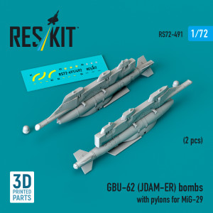 GBU-62 (JDAM-ER) Bombs With Pylons For MiG-29 (2pcs) (3D Printed)