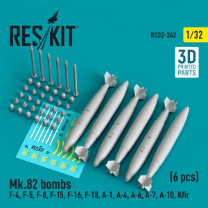 Mk.82 Bombs (6 pcs) (F-4, F-5, F-8, F-15, F-16, F-18, A-1, A-4, A-6, A-7, A-10, Kfir)