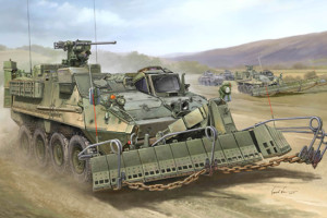 American M1132 Engineer Squad Vehicle with SMP-Surface Mine Plow/AMP