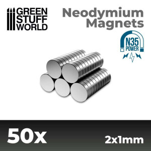 Neodymium Magnets 2x1mm - 50 Units (N35)