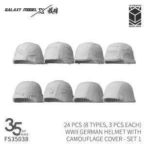 German WWII Helmet with Camouflage Cover - Set 1 (3D-Printed)