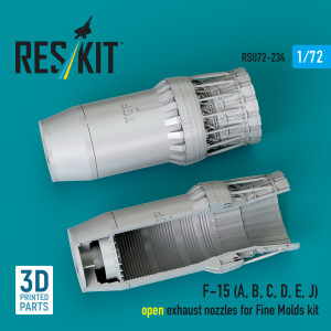 F-15 (A, B, C, D, E, J) Open Exhaust Nozzles For Fine Molds Kit (3D Printed)