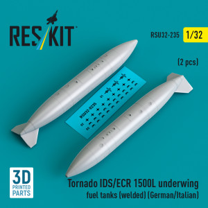 PANAVIA Tornado IDS / ECR - 1500L Underwing Fuel Tanks - Welded (German AF / Italian AF) (2 pcs / 3D Printed)