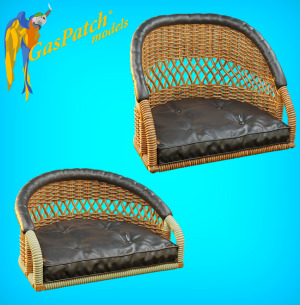 British Wicker Seat Perforated Back – Short and Tall, Small leather pad