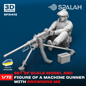 Machine Gunner with Browning M2 Machine Gun (1 Figure / 3D-Printed)