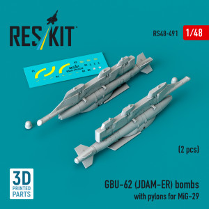 GBU-62 (JDAM-ER) Bombs With Pylons For MiG-29 (2pcs) (3D Printed)