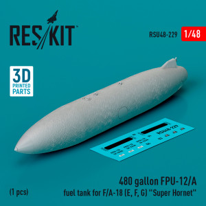 480 Gallon FPU-12/A Fuel Tank For F/A-18 (E, F, G) 'Super Hornet' (1pc) (3D Printed)