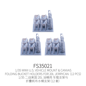 WWII U.S. Vehicle Mount & Canvas Folding Bucket Holders For 20L Jerrycan (12pcs)
