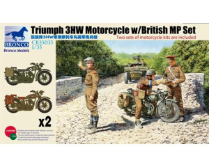 British Triumph 3HW Motorcycle with British Military Police (2 pieces)