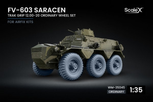 FV-603 Saracen - 3D-Printed Trak Grip Ordinary Wheel Set (for Airfix Kits)