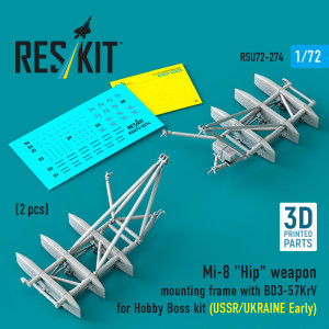 Mil Mi-8 "Hip" - 3D-Printed Weapon Mounting Frame with BD3-57KrV - USSR / Ukraine Early (2 pcs / for Trumpeter Kits)