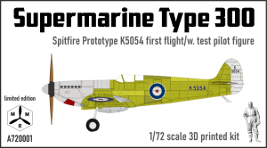 Supermarine Spitfire Prototype K5054 - Stage 1 (First Flight with Test Pilot Figure)